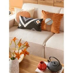 Beliani Sierkussen VIBURNUM - Zwart Katoen -Merkloos Winkel 08930a34a3a54ca2989fcc471f4fda39