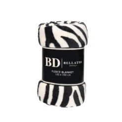 Bellatio Design Plaid - Fleece Deken - Zebra Dieren Print - 120 X 160 Cm