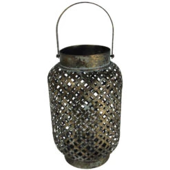 Lesi Living Lantaarn - Metaal - Vintage Look - Windlicht - 30 Cm