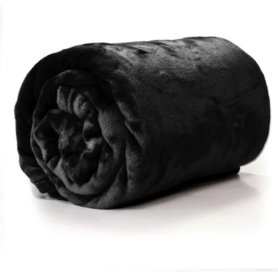 Unique Living - Plaid Enzo - 130x180 Cm - Zwart 3 Unique Living - Plaid Enzo - 130x180 Cm - Zwart - Afbeelding 2