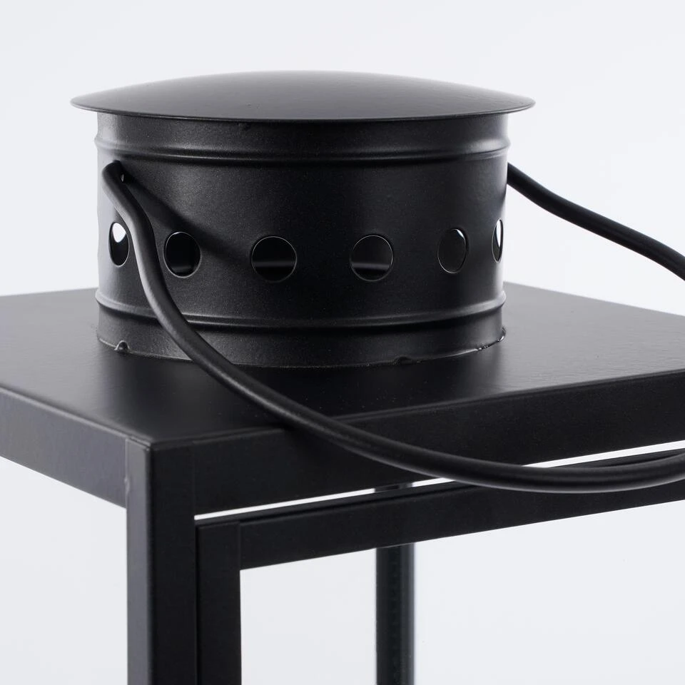 Mica Decorations Arzilla Lantaarn - L15 X B15 X H45 Cm - Zwart 4 Mica Decorations Arzilla Lantaarn - L15 X B15 X H45 Cm - Zwart - Afbeelding 2