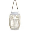 Items Lantaarn - Kaarshouder - Rotan Met Glas - Wit - 29 Cm -Merkloos Winkel 1000037736