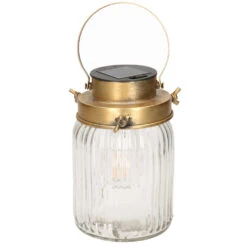 Anna's Collection Lantaarn - Solar - Glas - Met Hengsel - 18 Cm