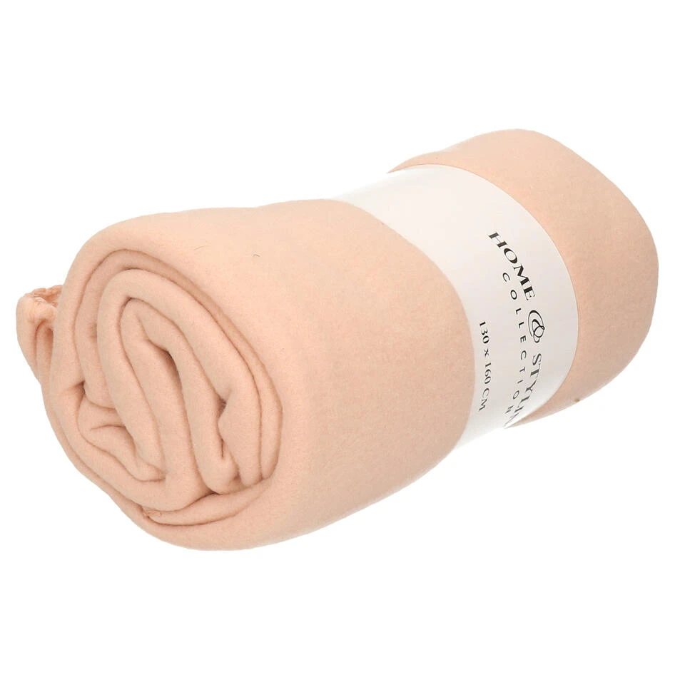 H&S Collection Fleece Deken - Polyester - Koraal Roze - 160 Cm 3 H&S Collection Fleece Deken - Polyester - Koraal Roze - 160 Cm
