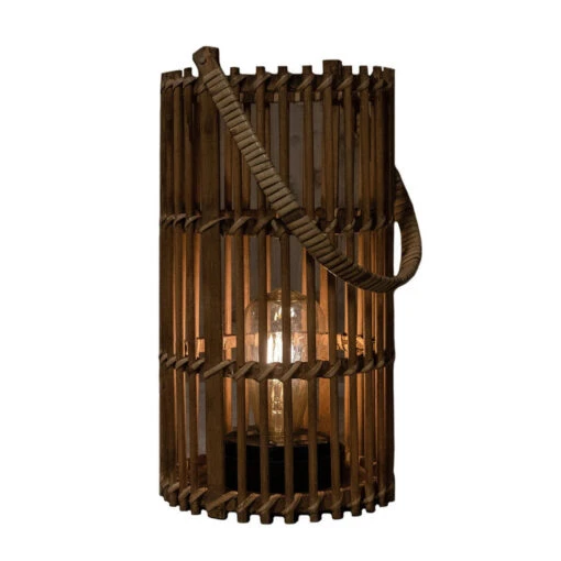 Anna's Collection Lantaarn - Solar - Bamboe - Bruin - 32 Cm -Merkloos Winkel 1000043602