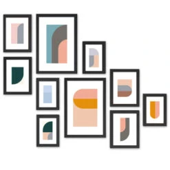 ACAZA Fotowand Met Collage Van 10 Fotolijsten, Multi Fotokaders In MDF, Zwart