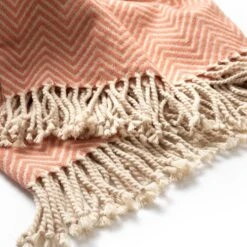 EVONY - Plaid 140x180 Cm - Muted Clay- Roze - Zigzag Patroon - Franjes -Merkloos Winkel 1000047980 0102