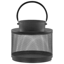 Beliani Windlichtzuilen YAMDENA - Zwart Ijzer