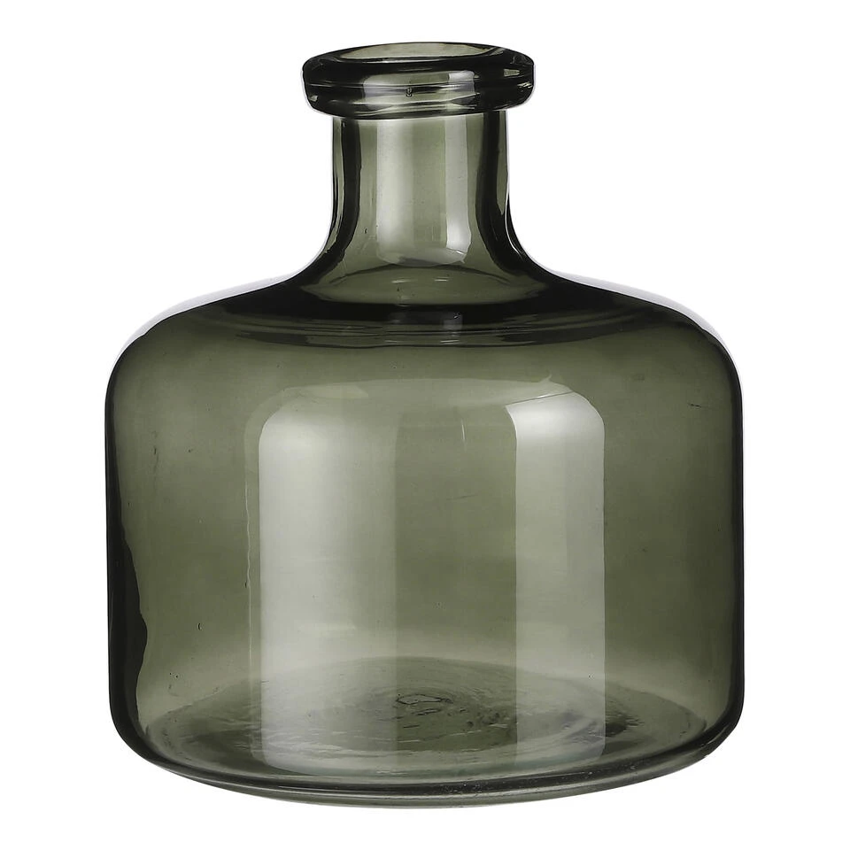 Mica Decorations Regal Glazen Fles - H21,5 X Ø20 Cm - Groen 3 Mica Decorations Regal Glazen Fles - H21,5 X Ø20 Cm - Groen