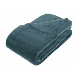 Atmosphera Plaid - Blauwgrijs - Polyester - 180 X 230 Cm