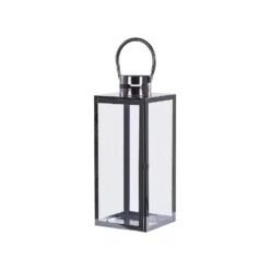 Beliani Windlichtzuilen CYPRUS - Zwart Rvs