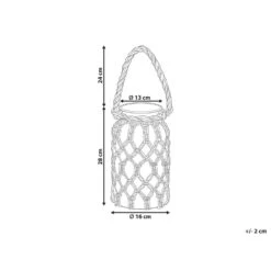 Beliani Lantaarn JALEBI - Wit Glas 8 Beliani Lantaarn JALEBI - Wit Glas -Merkloos Winkel 1000068366 0102