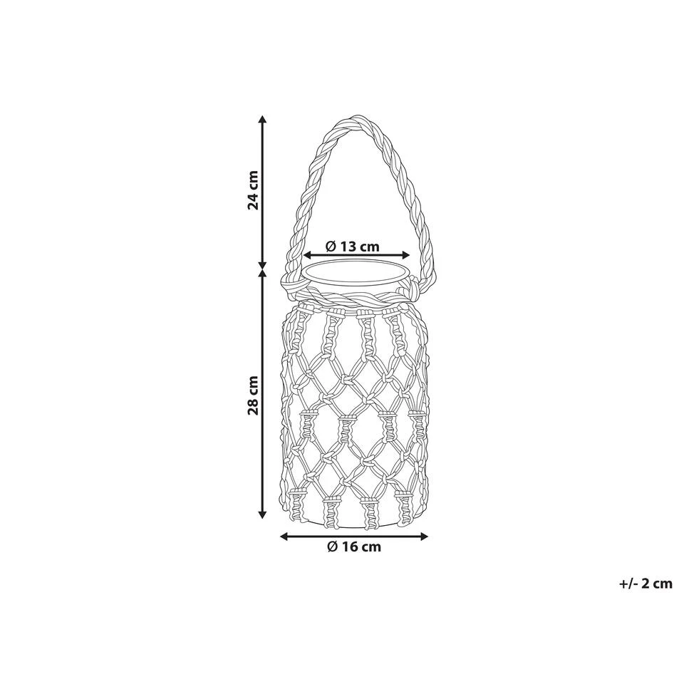 Beliani Lantaarn JALEBI - Wit Glas 5 Beliani Lantaarn JALEBI - Wit Glas - Afbeelding 3