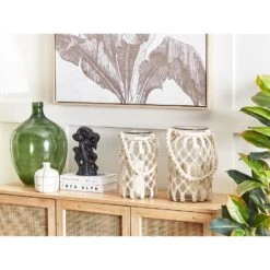 Beliani Lantaarn JALEBI - Wit Glas 9 Beliani Lantaarn JALEBI - Wit Glas -Merkloos Winkel 1000068366 0103