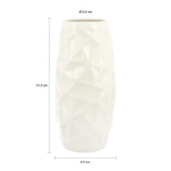 QUVIO Vaas Met Patroon - Keramiek - 21,5 X 9,5 Cm - Wit -Merkloos Winkel 1000074681 0102