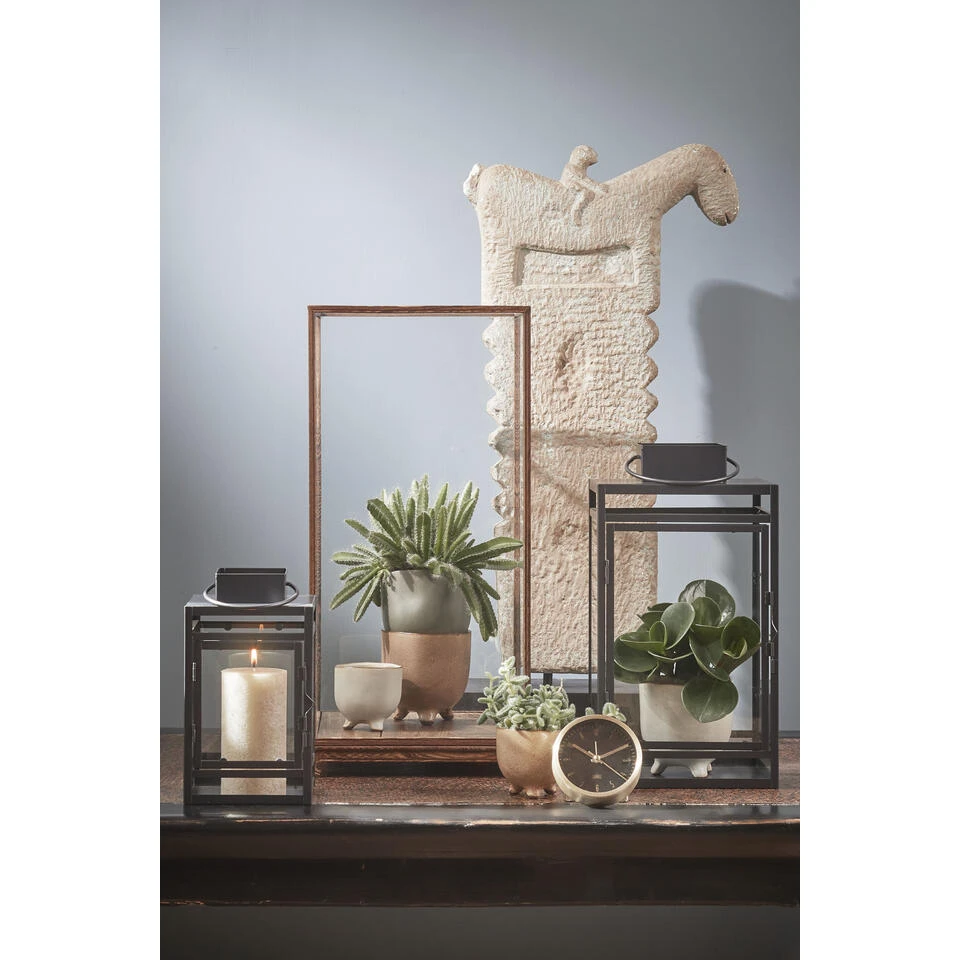 Mica Decorations Storm Lantaarn - L19,5 X B19 X H36 Cm - Zwart 6 Mica Decorations Storm Lantaarn - L19,5 X B19 X H36 Cm - Zwart - Afbeelding 4