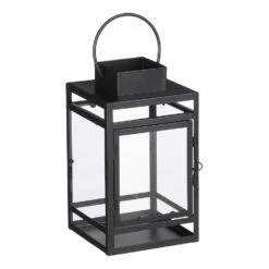 Mica Decorations Storm Lantaarn - L13,5 X B13 X H23 Cm - Zwart
