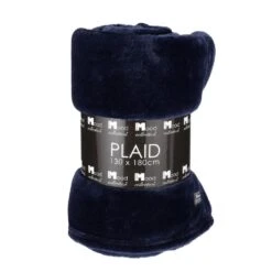 In The Mood Collection Famke Fleece Plaid - 180 X 130 Cm - Donkerblauw