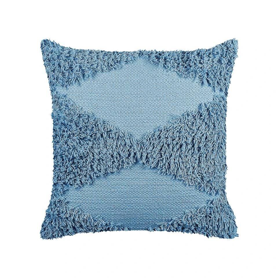 Beliani Sierkussen RHOEO - Blauw Katoen 3 Beliani Sierkussen RHOEO - Blauw Katoen