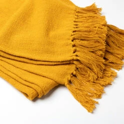 JUNE - Plaid Van Katoen 140x180 Cm Golden Glow - Geel -Merkloos Winkel 1000080640 0102