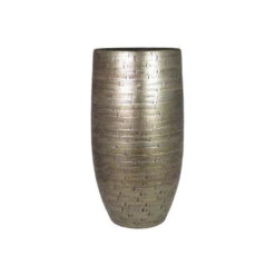 Bela Arte Bloemenvaas/bloempot - Keramiek - Goud Glans - D26/H50 Cm