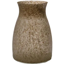 Merkloos Bloemenvaas Julia - Zand/beige Graniet - Glas - D10 X H20 Cm