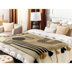 Beliani Plaid THAPREK - Beige Acryl -Merkloos Winkel 11cd6cb815d942779436b86b06b726d1