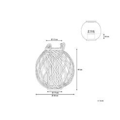 Beliani Windlichtzuilen SAMOA - Lichte Houtkleur Wilgenhout -Merkloos Winkel 1243092384 0103