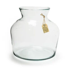 Bellatio Design Vaas Eco - Transparant - Glas - 24 X 25 Cm