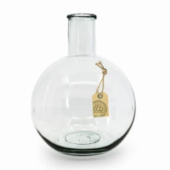 Bellatio Design Vaas Eco - Rond - Smalle Hals - Glas - 22 X 31 Cm