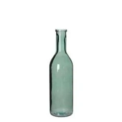 Vaas Fles - Grijs - Transparant - Glas - 15 X 50 Cm