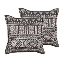 Beliani Sierkussen SIRVAN - Zwart Katoen