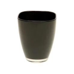 Bellatio Design Vaas - Vierkant - Zwart - Glas - 17 Cm