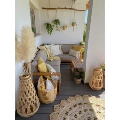 Beliani Windlichtzuilen TONGA - Lichte Houtkleur Bamboehout -Merkloos Winkel 1873982793 0103