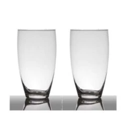 Transparante Home-basics Vaas/vazen Van Glas 25 X 14 Cm -Merkloos Winkel 1915534637 0102