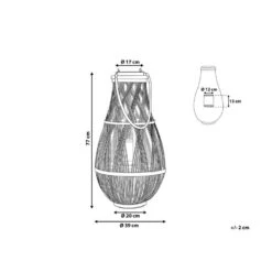 Beliani Windlichtzuilen TONGA - Wit Bamboehout -Merkloos Winkel 1980505745 0102
