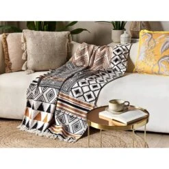 Beliani Plaid PRODATUR - Multicolor Katoen -Merkloos Winkel 1aeabb8232904021a82b82a274c7a6d6