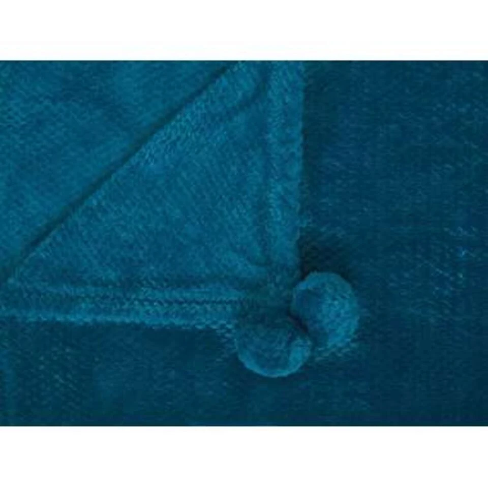 Beliani Plaid SAITLER - Blauw Polyester 6 Beliani Plaid SAITLER - Blauw Polyester - Afbeelding 4