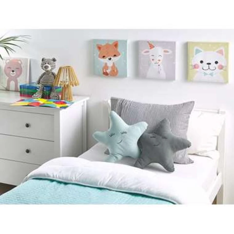 Beliani Sierkussen BHOPAL - Grijs Katoen 4 Beliani Sierkussen BHOPAL - Grijs Katoen - Afbeelding 2