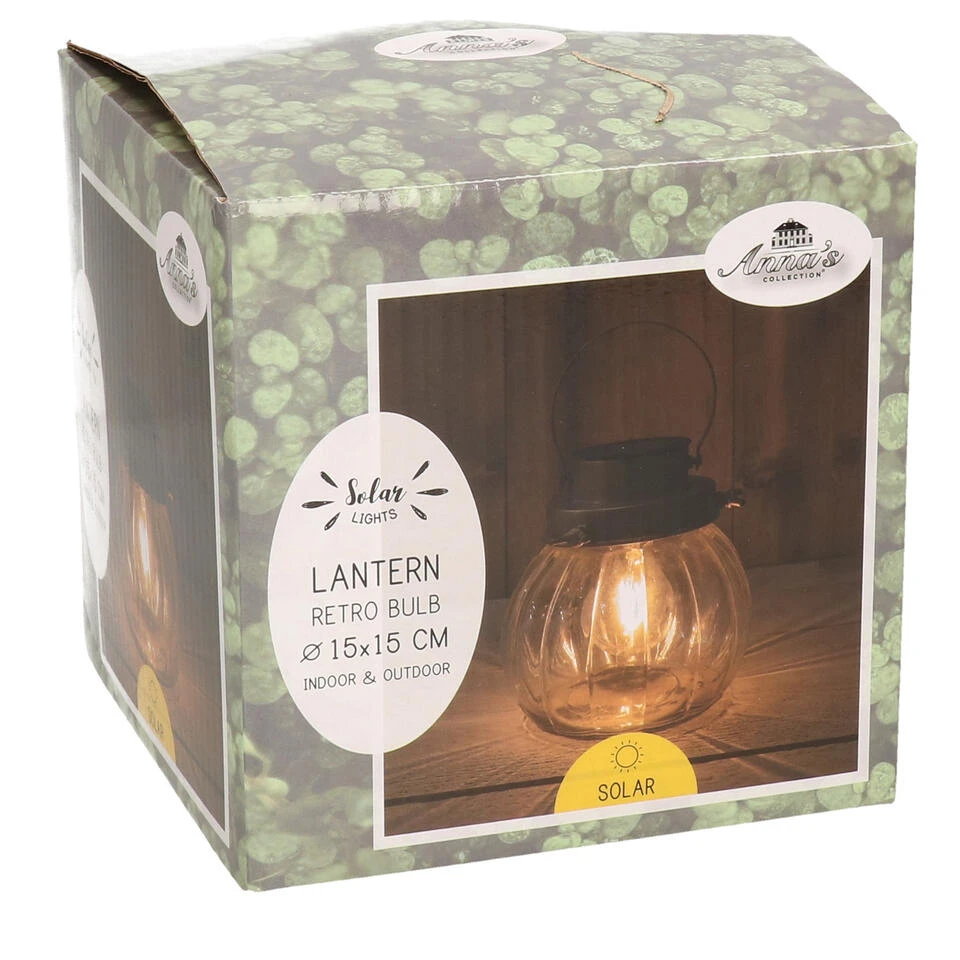 Anna's Collection Lantaarn - Solar - Glas - Met Hengsel - 15 Cm 4 Anna's Collection Lantaarn - Solar - Glas - Met Hengsel - 15 Cm - Afbeelding 2