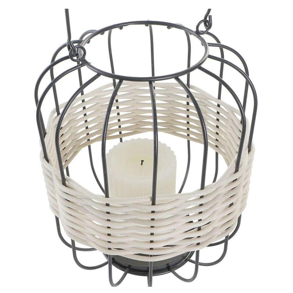 Items Lantaarn - Kaarshouder - Metaal Met Rotan - Zwart - 23 Cm 4 Items Lantaarn - Kaarshouder - Metaal Met Rotan - Zwart - 23 Cm - Afbeelding 2
