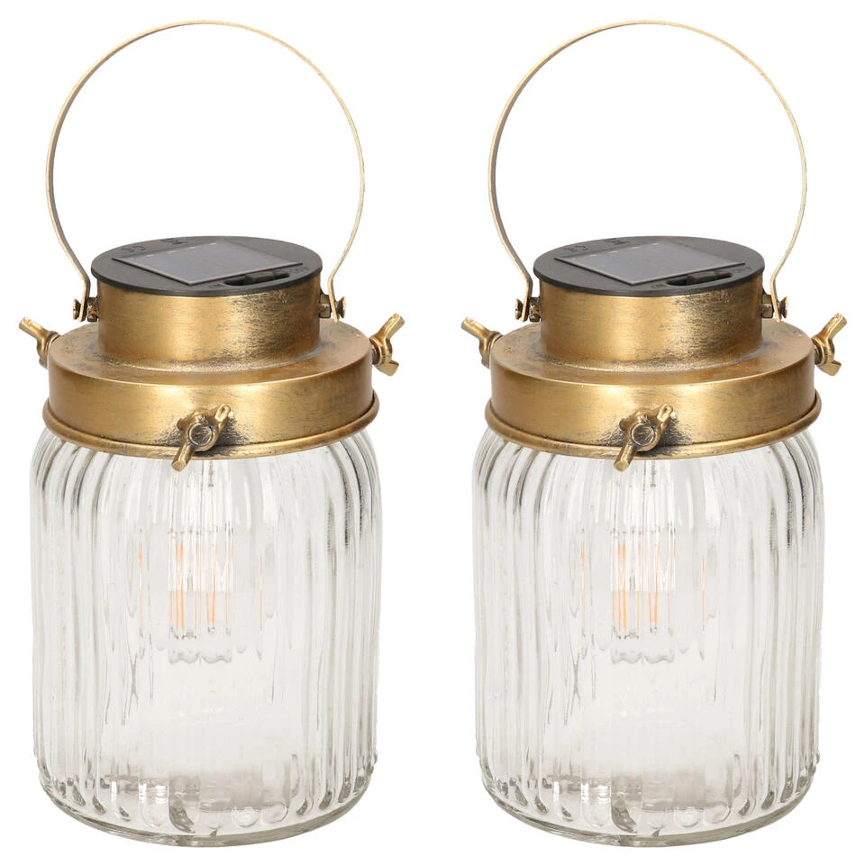 Anna's Collection Lantaarn - Solar - Glas - Met Hengsel - 18 Cm 5 Anna's Collection Lantaarn - Solar - Glas - Met Hengsel - 18 Cm - Afbeelding 3