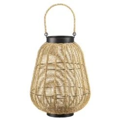 Lantaarn Finn - Naturel - Kunststof - 35xø27 Cm