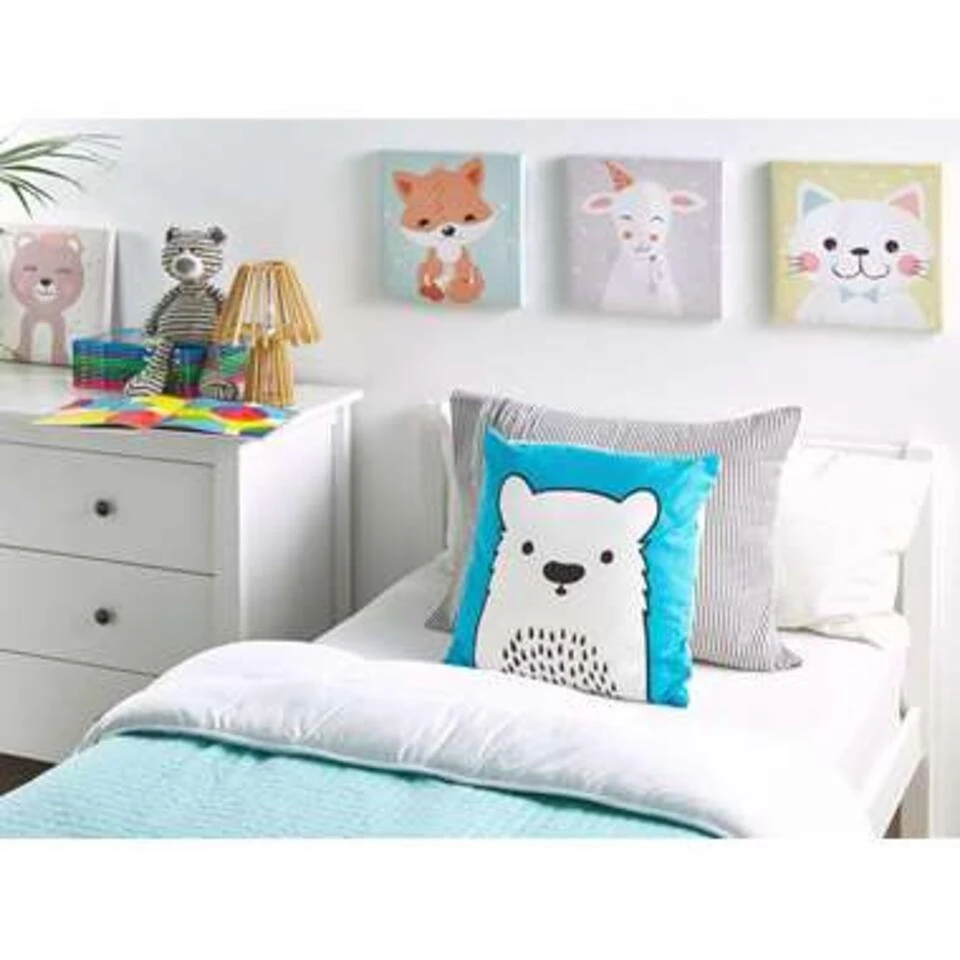 Beliani Sierkussen WARANASI - Blauw Katoen 4 Beliani Sierkussen WARANASI - Blauw Katoen - Afbeelding 2