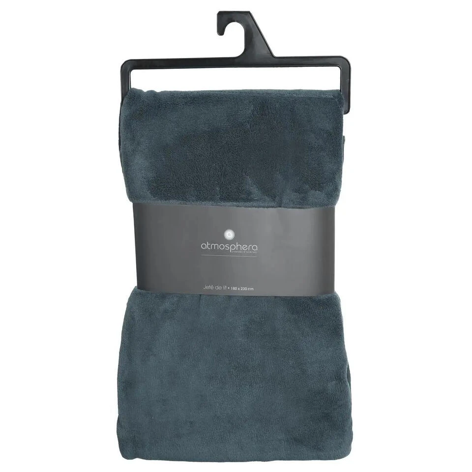 Atmosphera Plaid - Blauwgrijs - Polyester - 180 X 230 Cm 5 Atmosphera Plaid - Blauwgrijs - Polyester - 180 X 230 Cm - Afbeelding 3