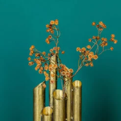 Countryfield Bloemenvaas Flute - Metaal/nikkel - Goud - 5 X 15 X 30 Cm -Merkloos Winkel 676bc5f2bca04e389a2f9992617c8a21