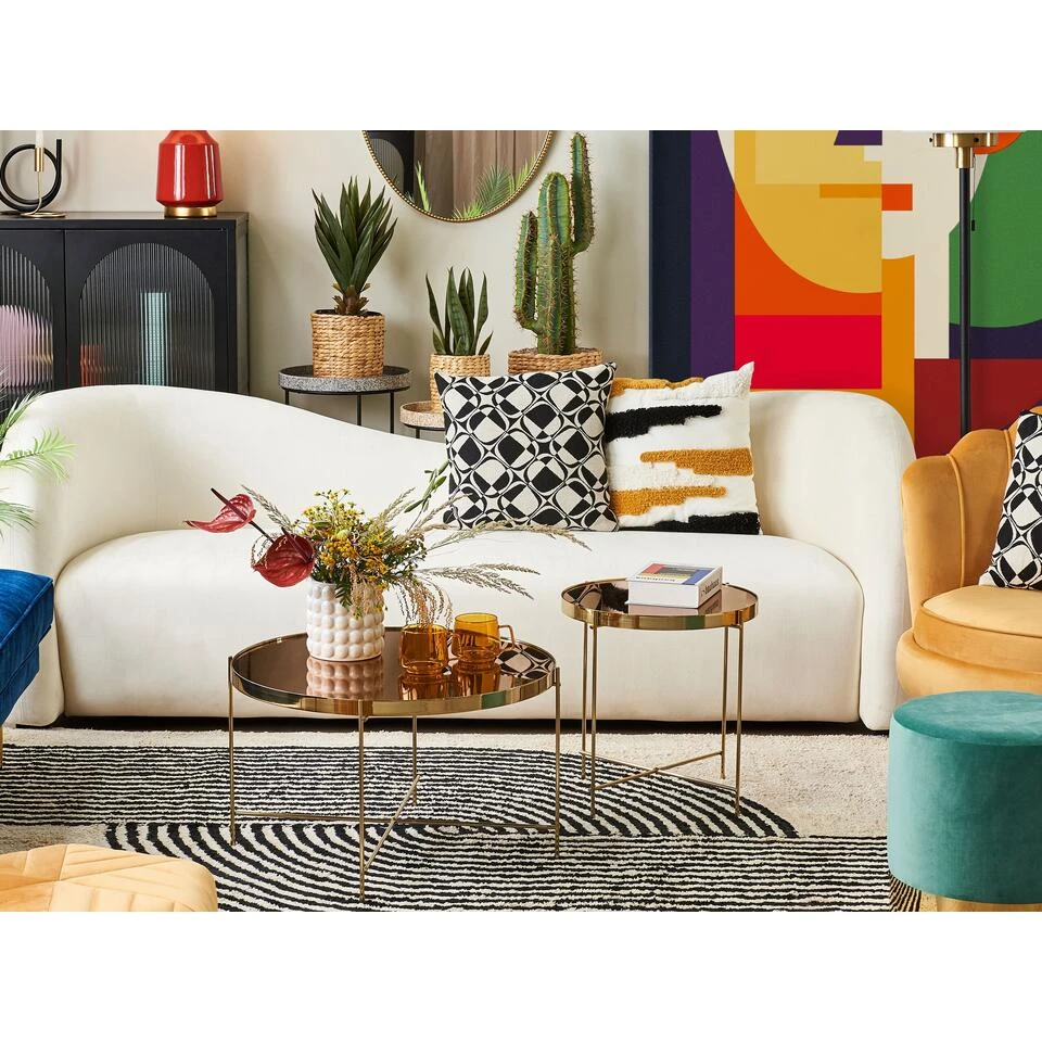 Beliani Sierkussen KOTURE - Zwart/Wit Katoen 6 Beliani Sierkussen KOTURE - Zwart/Wit Katoen - Afbeelding 4