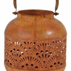 Lesi Living Lantaarn - Metaal - Glas - Roestkleur - Windlicht - 21 Cm -Merkloos Winkel 76468850eda24a4c95894062b9315ecf