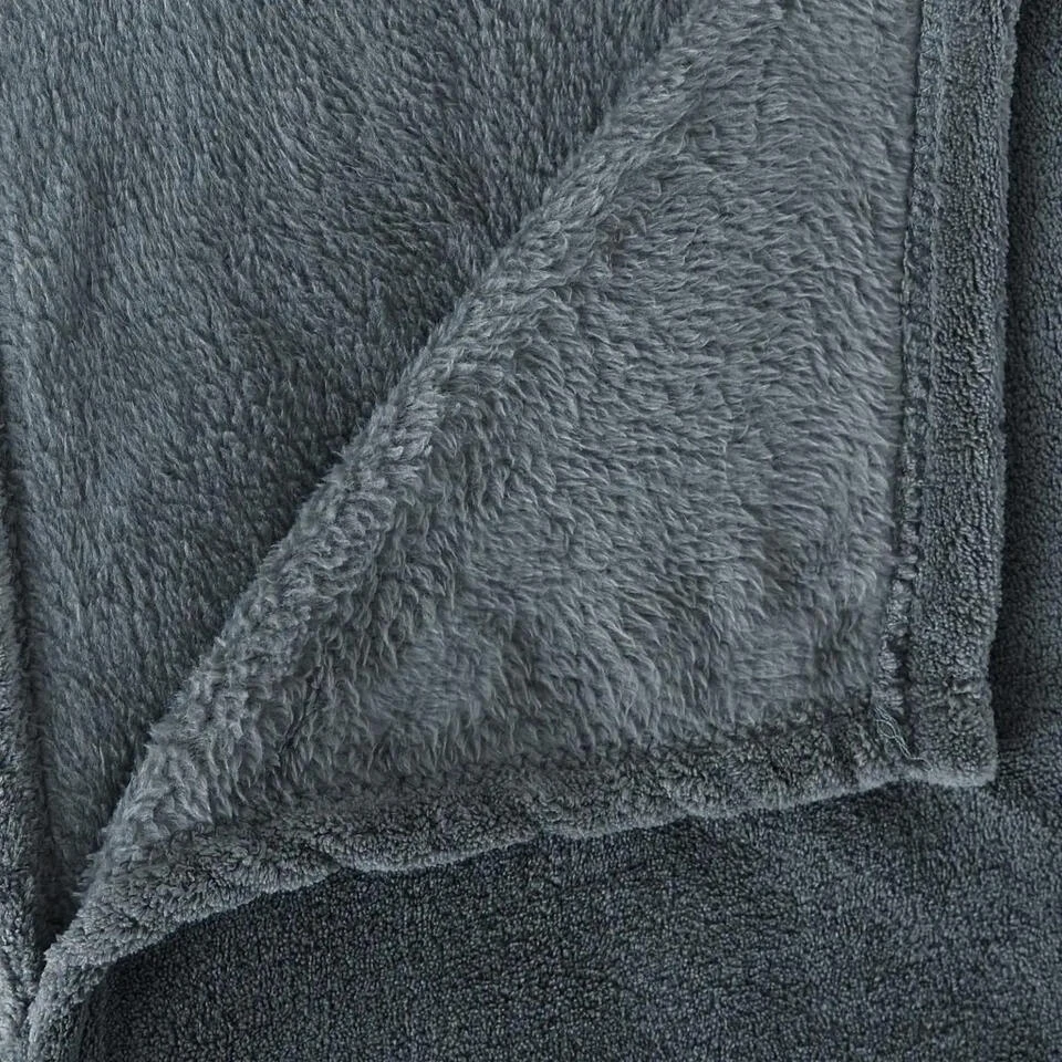 Atmosphera Plaid - Blauwgrijs - Polyester - 180 X 230 Cm 4 Atmosphera Plaid - Blauwgrijs - Polyester - 180 X 230 Cm - Afbeelding 2