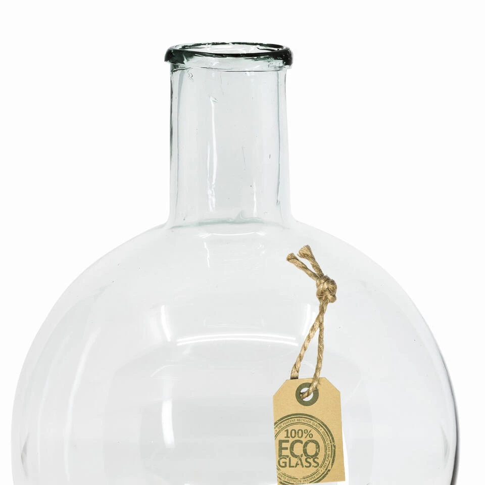 Bellatio Design Vaas Eco - Rond - Smalle Hals - Glas - 22 X 31 Cm 4 Bellatio Design Vaas Eco - Rond - Smalle Hals - Glas - 22 X 31 Cm - Afbeelding 2